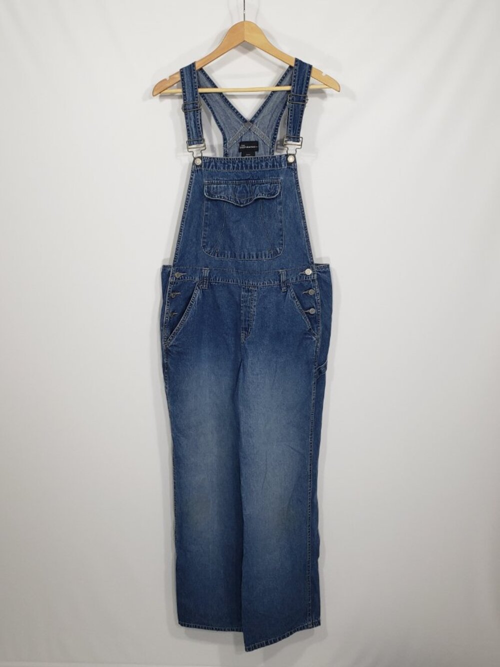 No Boundaries wide leg denim jean overalls Juniors Large 11/13